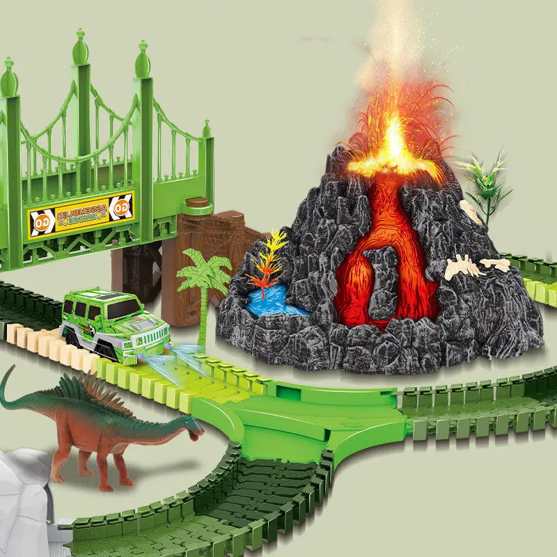 Dinosaur Track Assembly Toy Simulation Dinosaur Volcano Crimson Medea