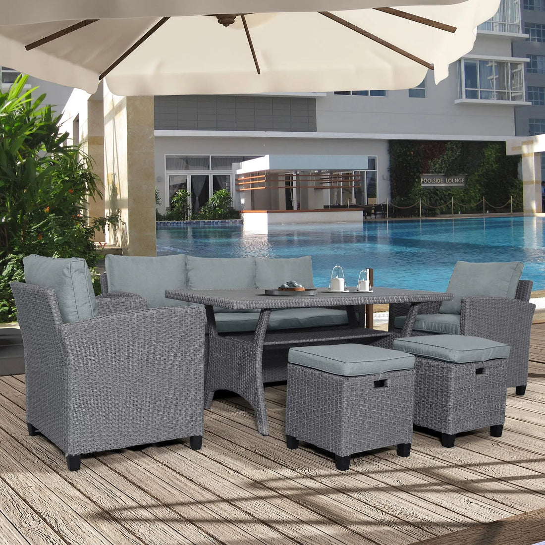 Outdoor Rattan Wicker Set