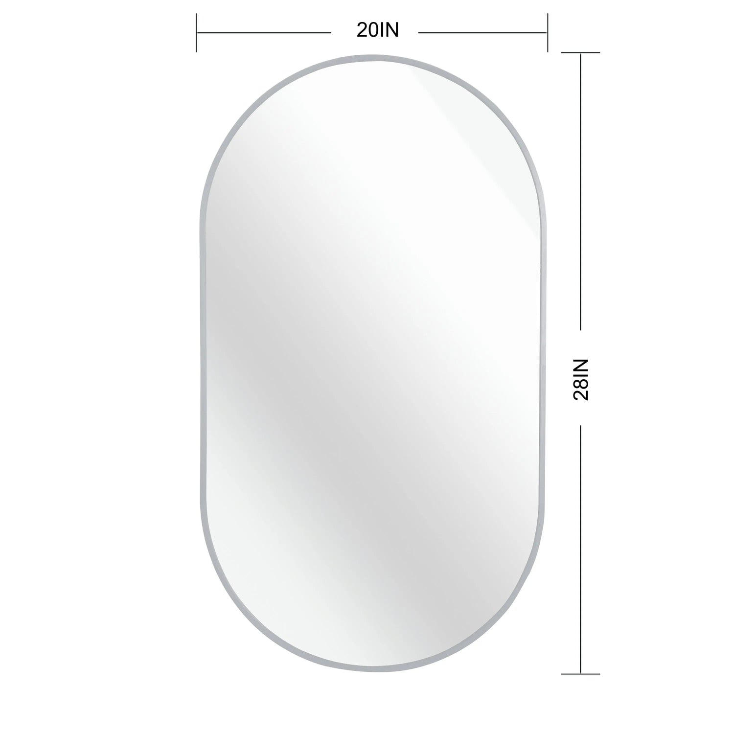 Silver 20 x 28 Inch Metal Oval  Mirror Sangria Beech