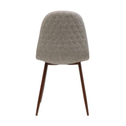Elegant Wheat Fabric Dining Chair Set with Iron Legs and Dark Walnut Sangria Beech