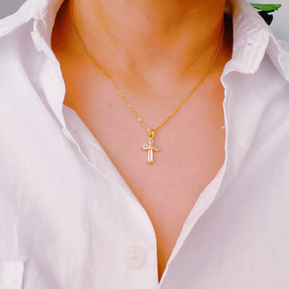My Dear Crystal Cross Necklace Fuchsia Hercules