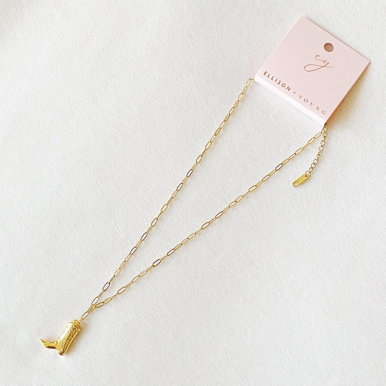 Golden Cowgirl Boot Necklace Fuchsia Hercules