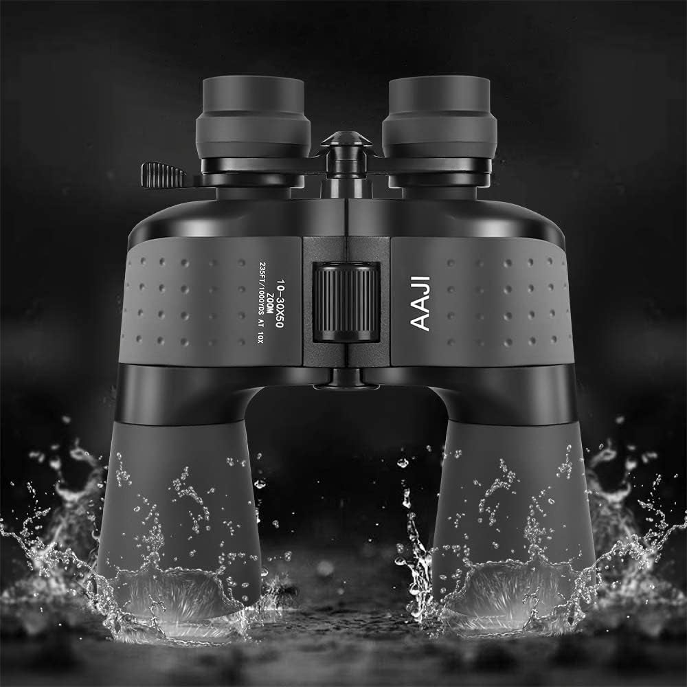 10-30X50 Zoom Binoculars, HD Professional/Waterproof Fogproof Binoculars for Adults, with Low Light Night Vision, Durable and Clear FMC BAK4 Prism Lens, for Birds Watching Hunting Traveling Outdoor