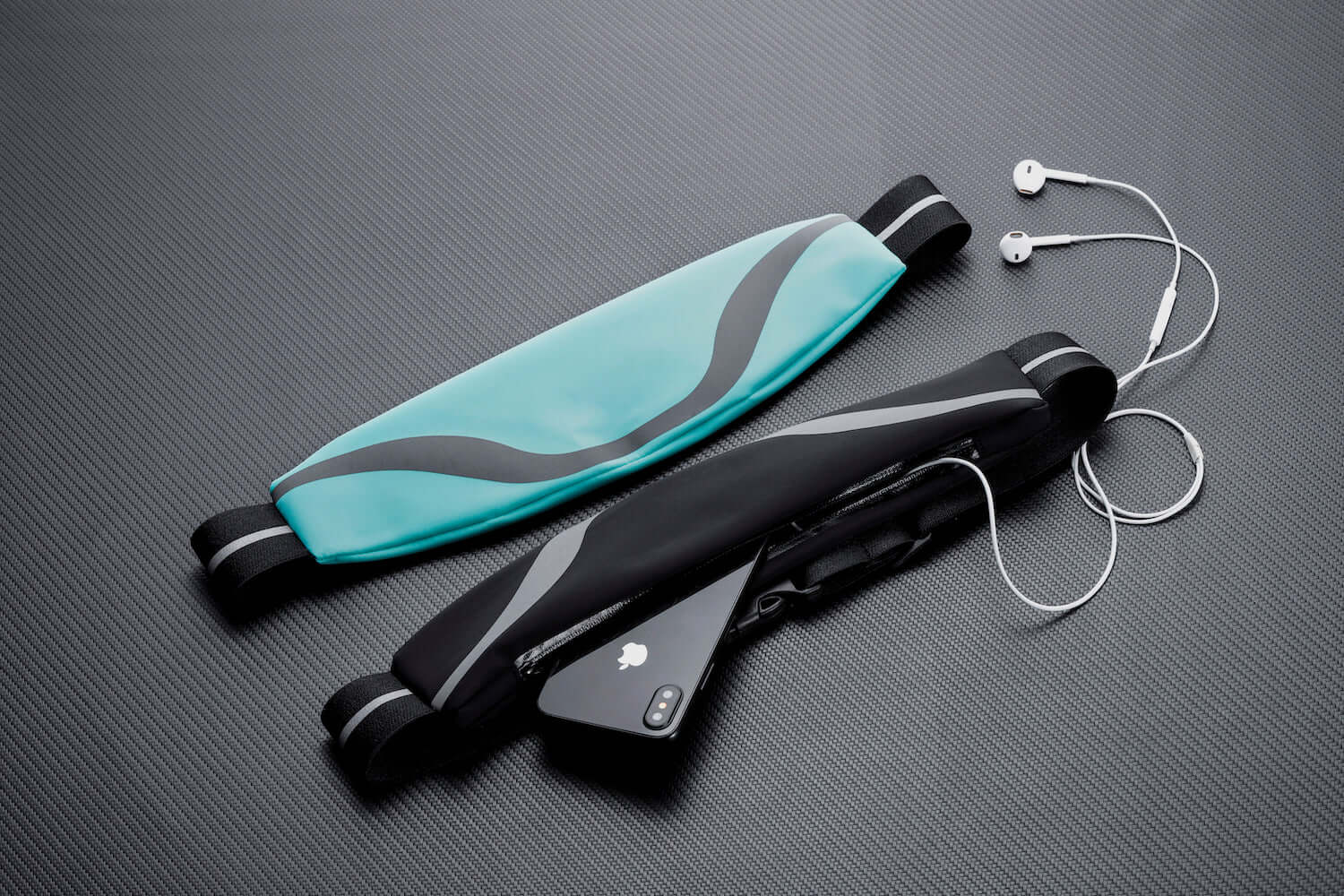 Water-Resistant Sport Waist Pack Running Belt with Reflective Strip Black Lavender