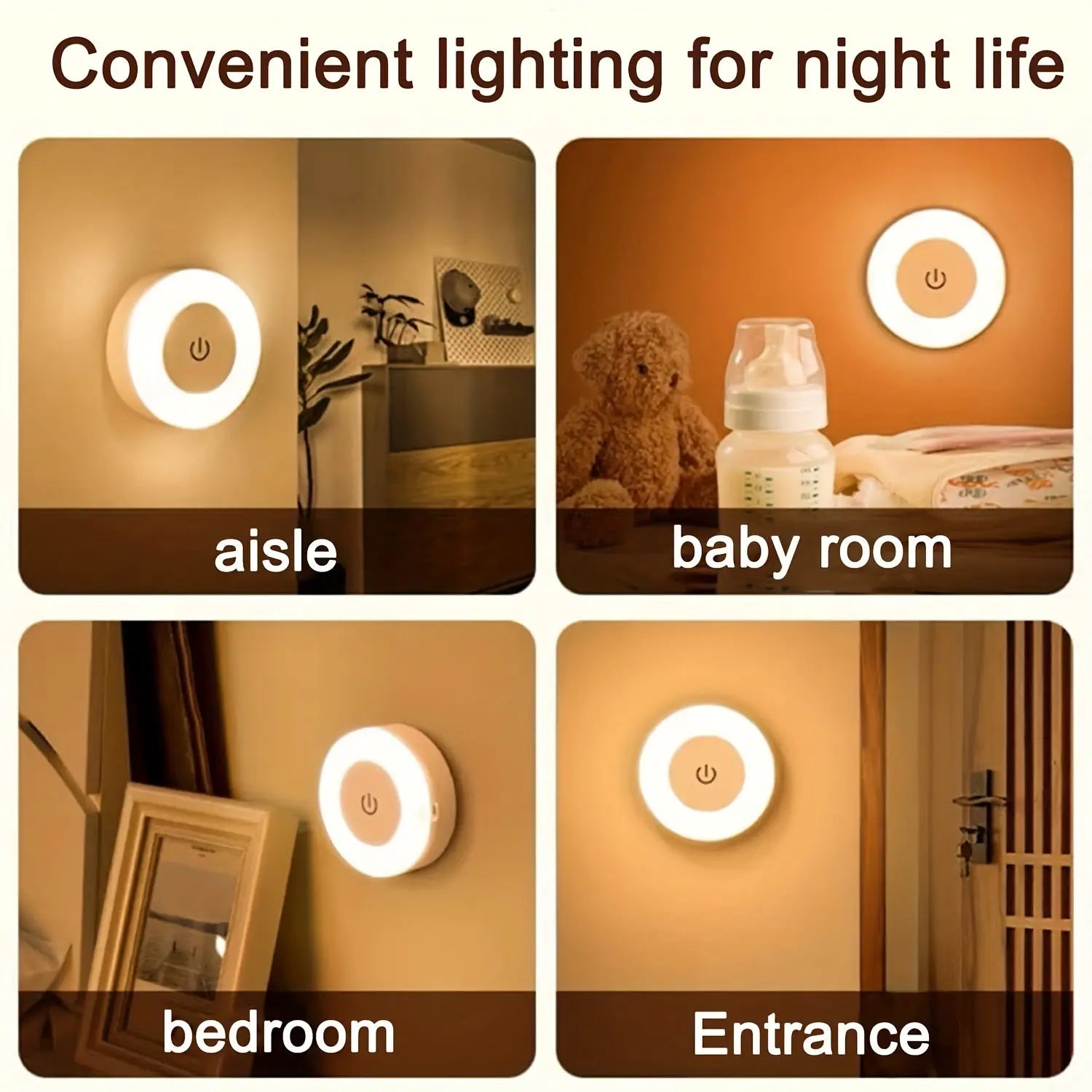 Versatile LED Touch Night Light for Home Decor Champagne Apollo