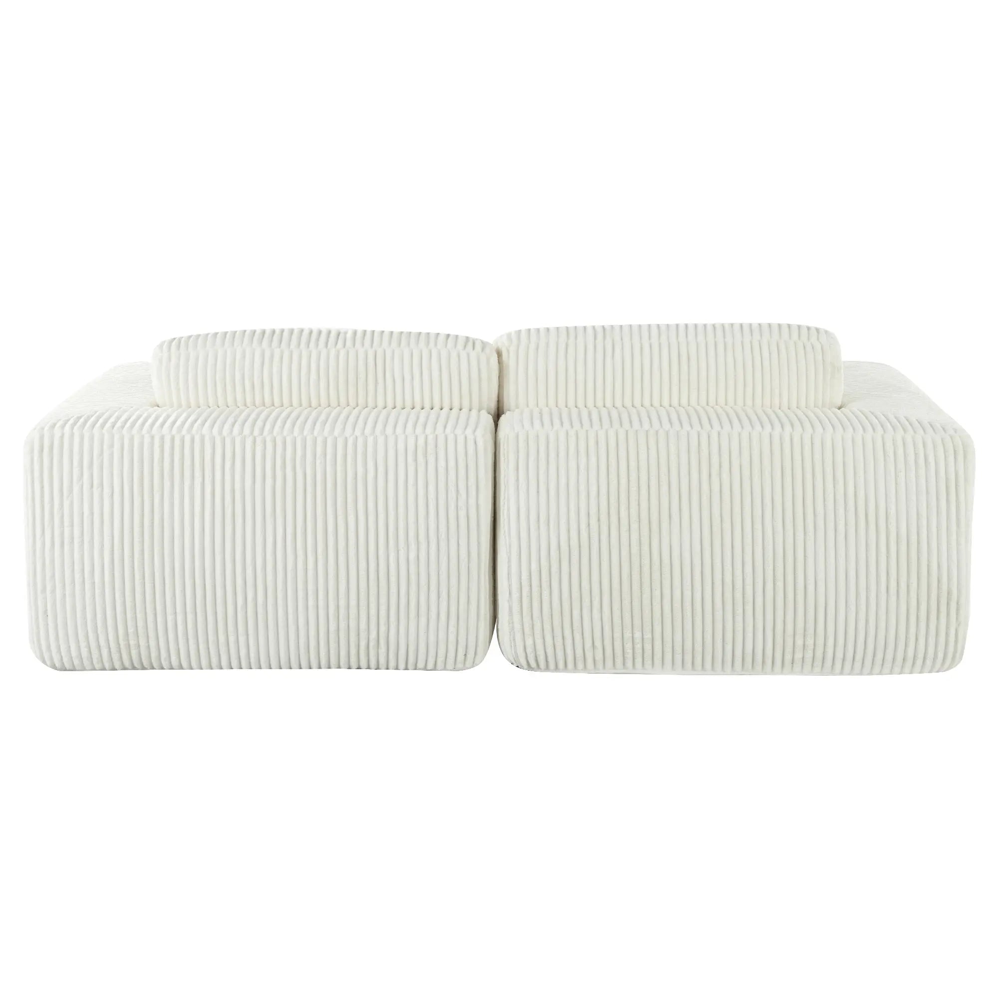 Corduroy Double Sofa Bed with 2 Pillows, Perfect for Living Rooms, Sangria Beech