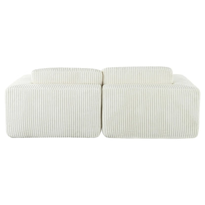 Corduroy Double Sofa Bed with 2 Pillows, Perfect for Living Rooms, Sangria Beech