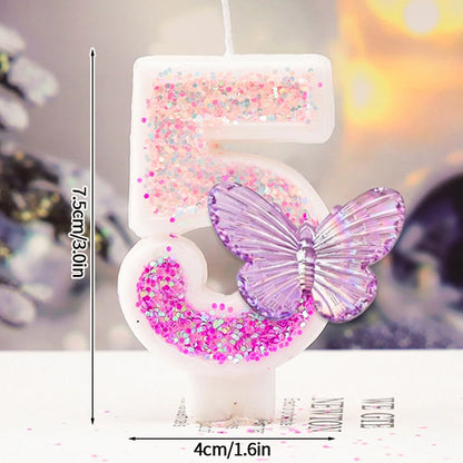3D Number Cake Decorating Candle Pink Glitter Birthday Candles Digital Candle Cake Topper Birthday Party Anniversary Cake Decor