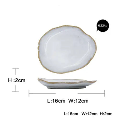 Irregular ceramic tableware Crimson Medea