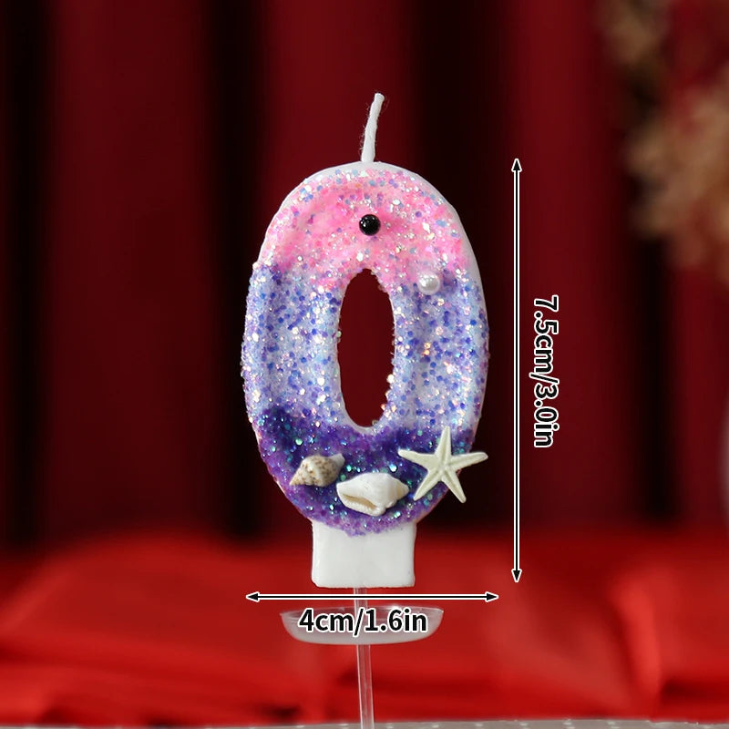 3D Number Cake Decorating Candle Pink Glitter Birthday Candles Digital Candle Cake Topper Birthday Party Anniversary Cake Decor