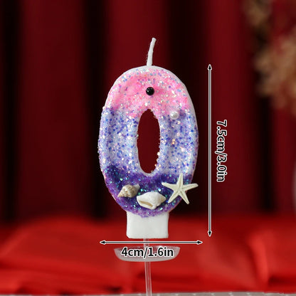 3D Number Cake Decorating Candle Pink Glitter Birthday Candles Digital Candle Cake Topper Birthday Party Anniversary Cake Decor