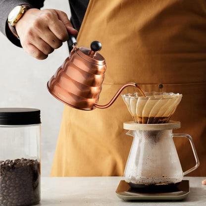 Gooseneck Pour over Coffee Kettle, Barista Pour Control Design for Coffee &amp; Tea High-Grade Stainless Steel 1.2 Liter (40 Oz) Drip Coffee Induction Cooker, Copper Stovetop Kettle
