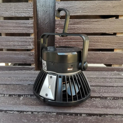 Solar Camping Light Foldable Fan Hanging Hook Rechargeable Maroon Asteria