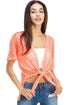 Crochet Tie-Front Cover-Up Top Indigo Arrowwood