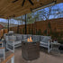 FlameHaven™ – Wicker Propane Fire Pit Column with Glass Wind Guard US Carmine Juneberry