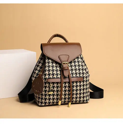 Female Backpack Casual Multifunction Women Leather Backpack Shoulder Crimson Medea