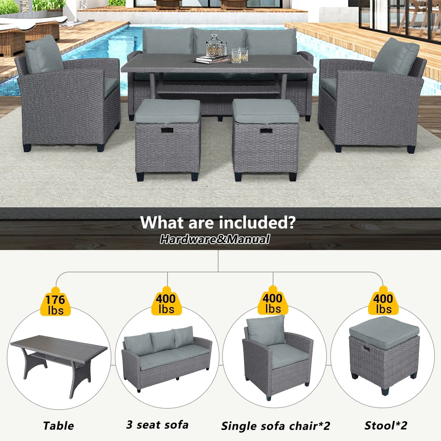 Outdoor Rattan Wicker Set