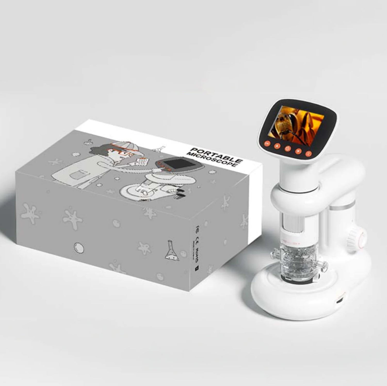 Digital Kids Microscope, 50X-1000X Magnification, 2MP Camera, 1080P Recording, STEM Toys for Ages 8-12