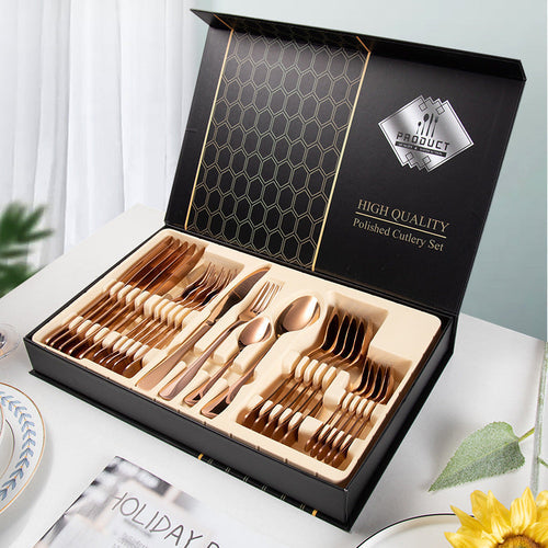 24-piece Cutlery Set 1010 Stainless Steel Crimson Medea