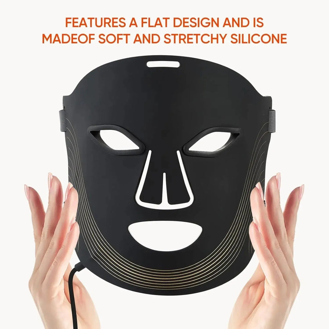7 Color Cordless LED Face Mask For Wrinkle &amp; Acne Reducing - Black CJDropshipping