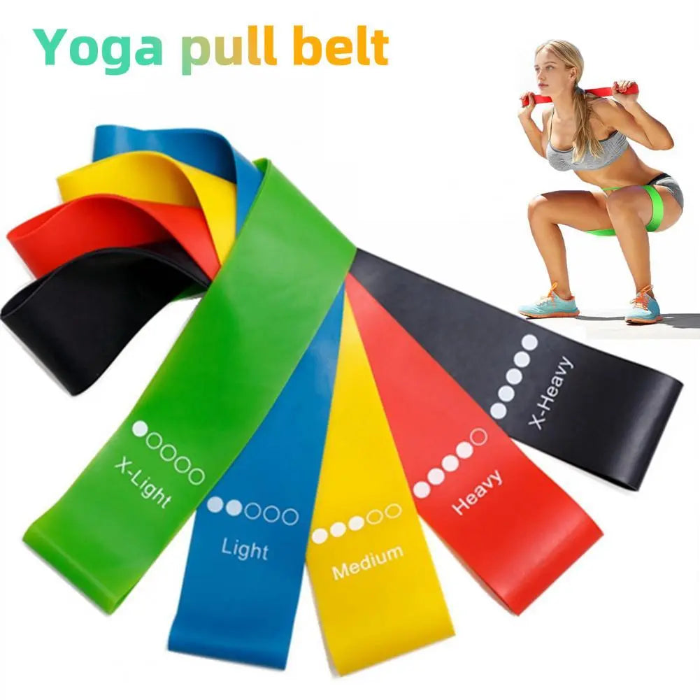 Yoga Resistance Rubber Bands Indoor Outdoor Fitness Equipment Crimson Medea