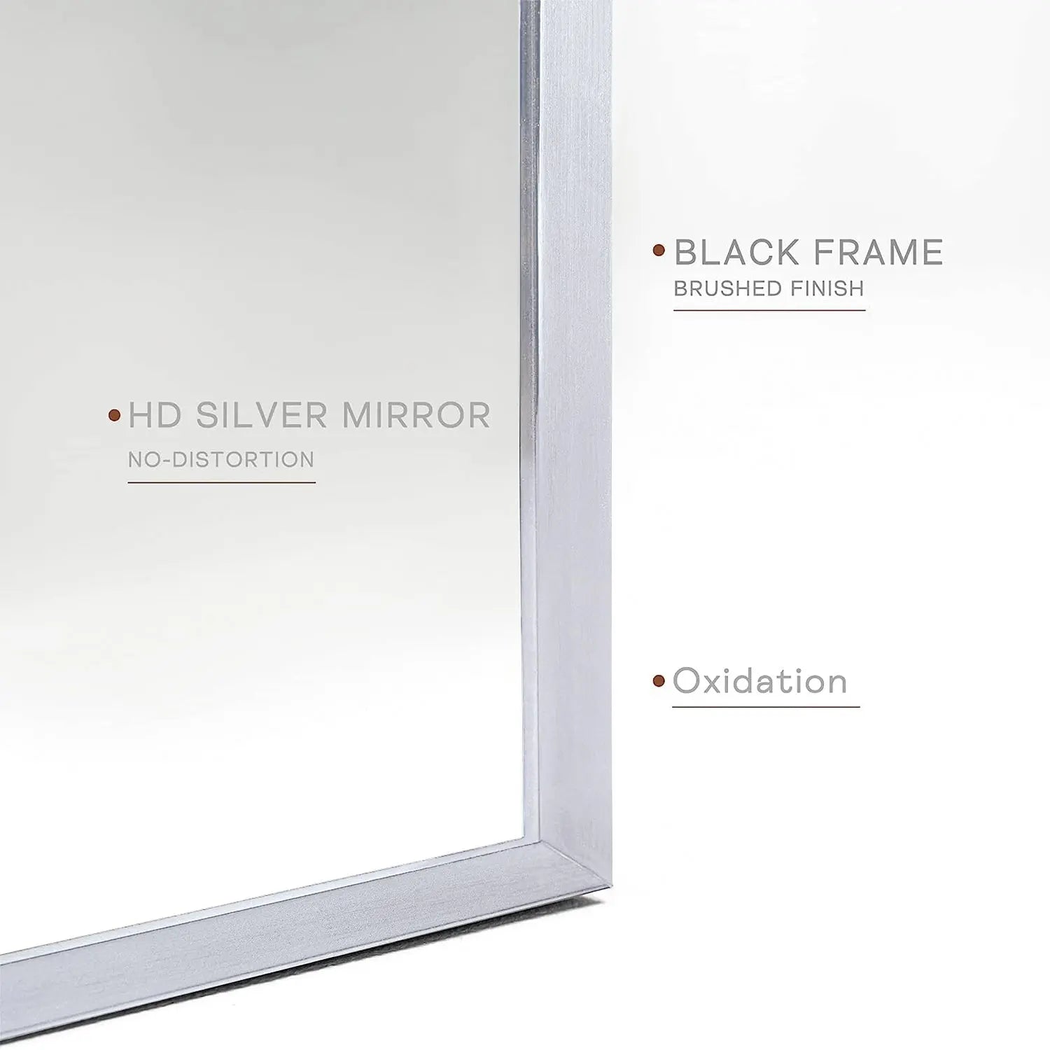 20x30 Inch Silver Metal Framed Arched Bathrrom Mirror for Wall. Sangria Beech