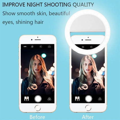Portable Selfie Ring Clip On for Mobile Phone Yellow Pandora