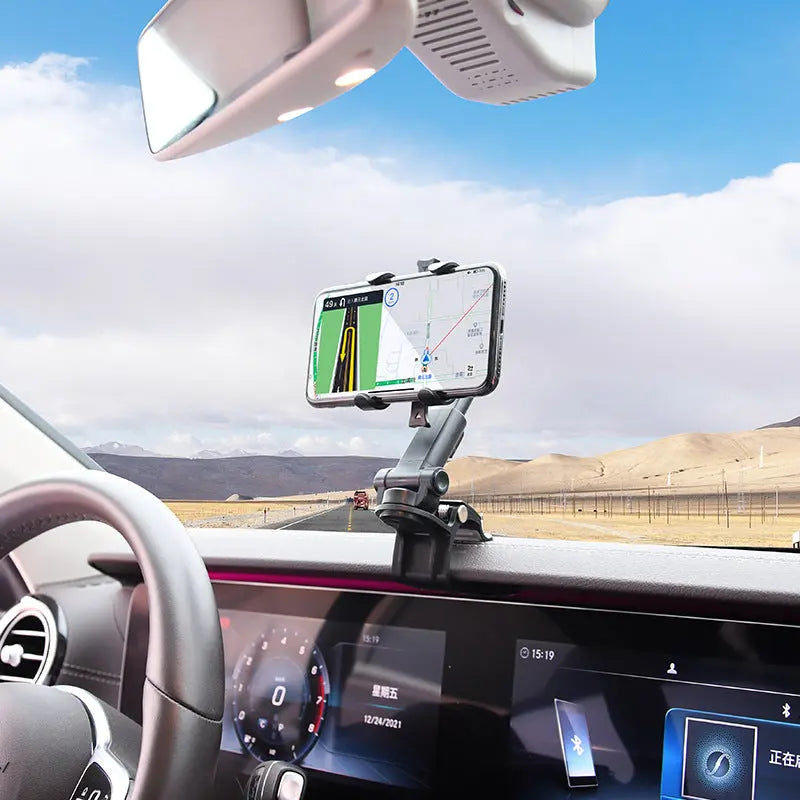 Sun Visor Chuck Car Mount Multifunctional Navigation Mount Rearview Crimson Medea