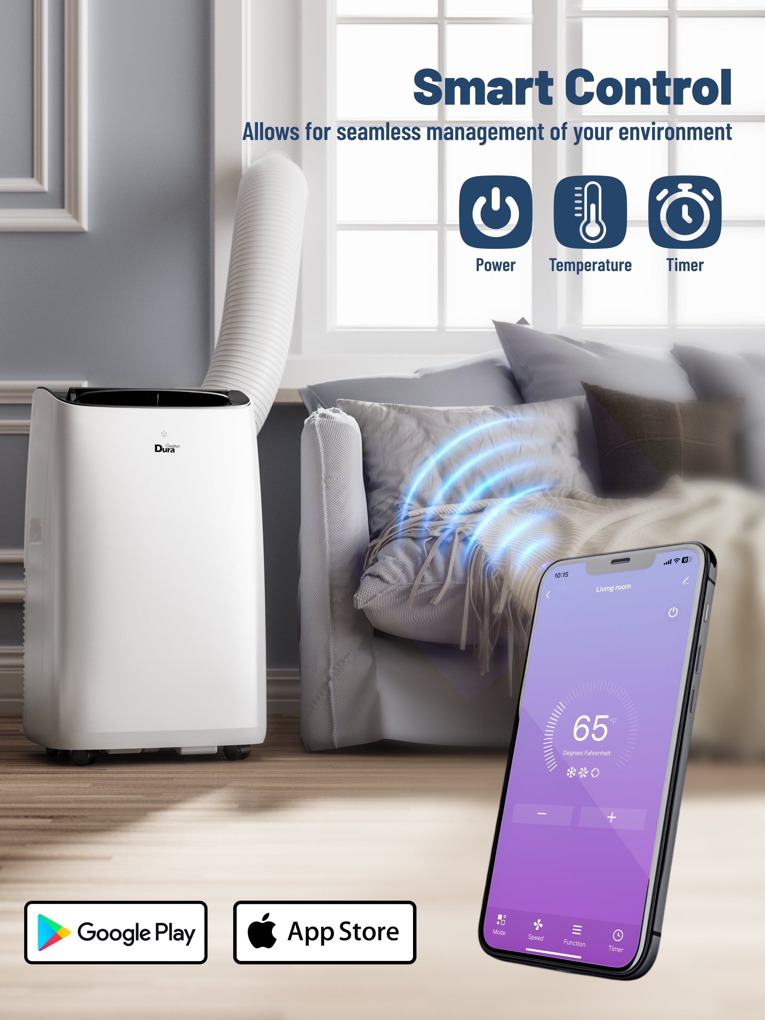 Portable Air Conditioners for Room, 8150BTU(12000 BTU Ashrae) Smart Wifi, Built-In Cool, Dehumidifier, Fan