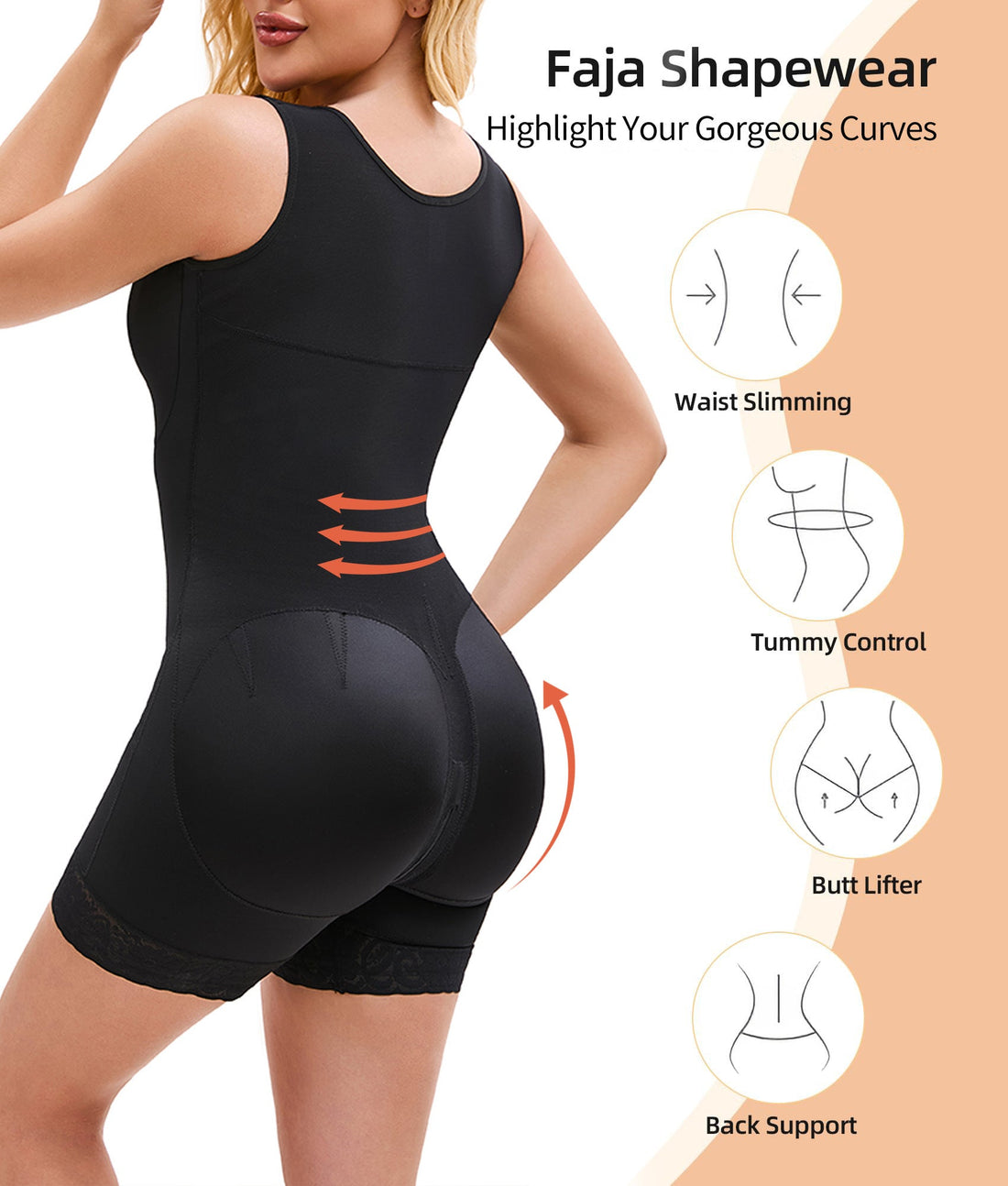 Shapewear Jumpsuit For Women Tummy Control Post Surgery Full Body Shaper Butt Lifter With Zipper Crotch Pink Lucy