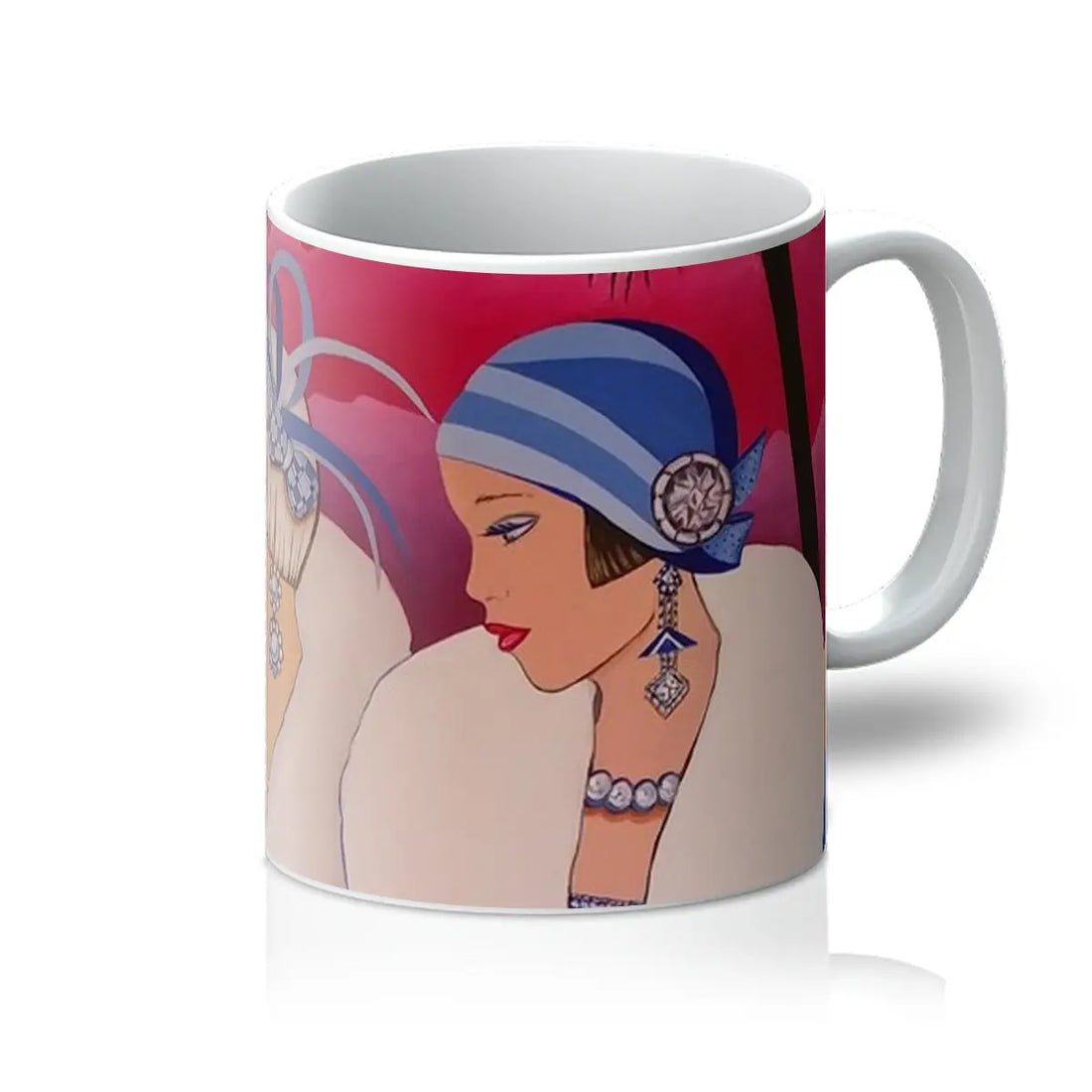 Palm Beach Blue Art Deco Mug Lavender Coco