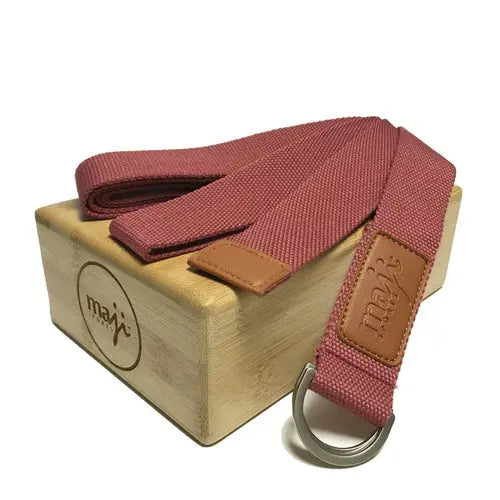 Bamboo Yoga Block &amp; Strap Combo Black Lavender