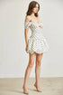 Polkadot Satin Off-Shoulder Bubble Dress
