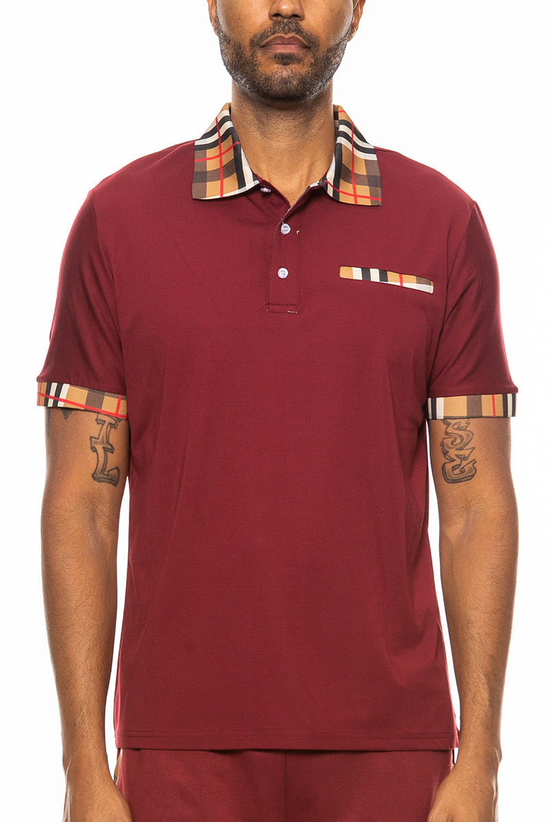 Checkered Detail Polo Lime Milo