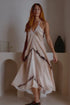 Altair Silk Halter Dress in Shibori Violet Apollo