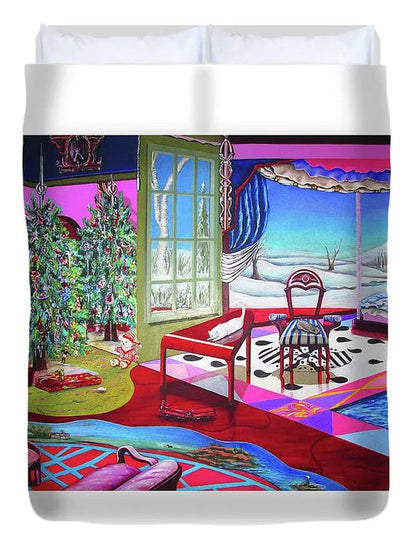 Christmas Painting - Duvet Cover Lavender Coco