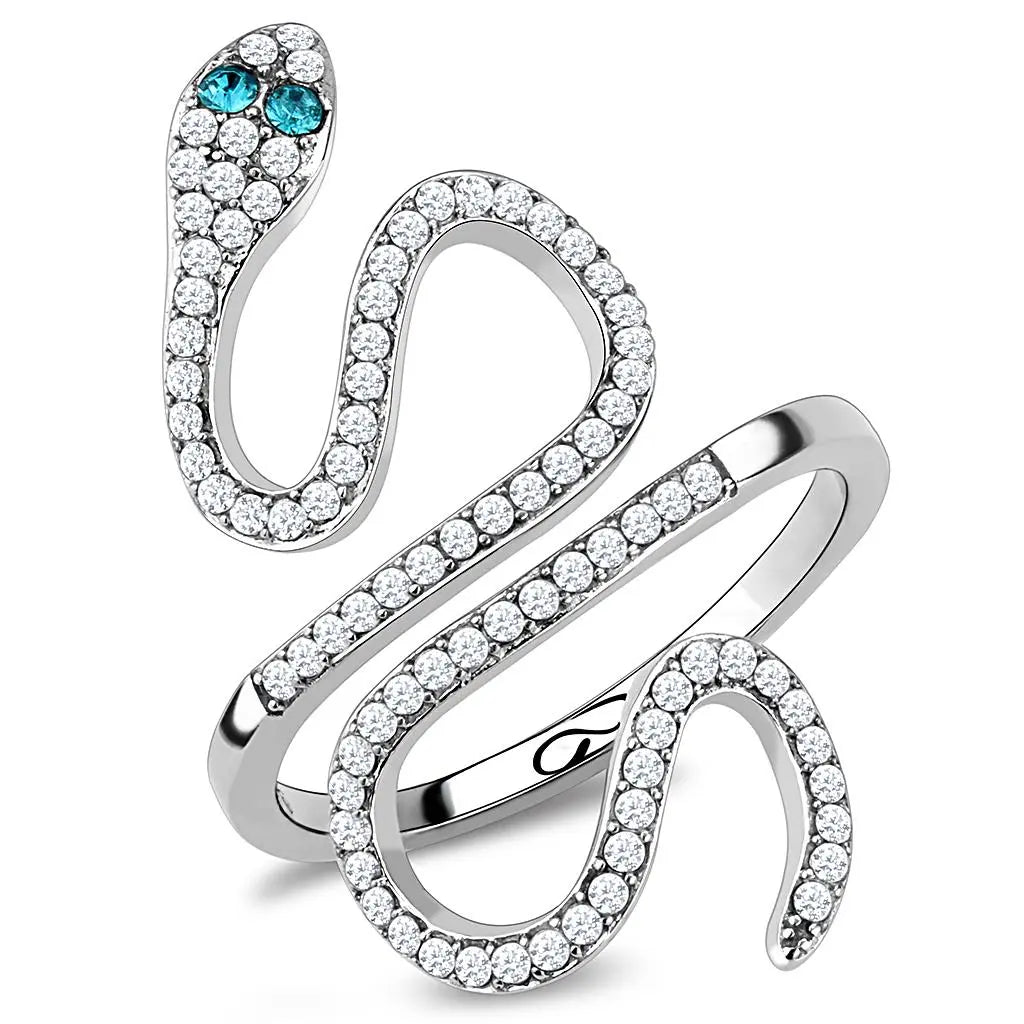 Women Stainless Steel Synthetic Crystal Rings Lavender Birch