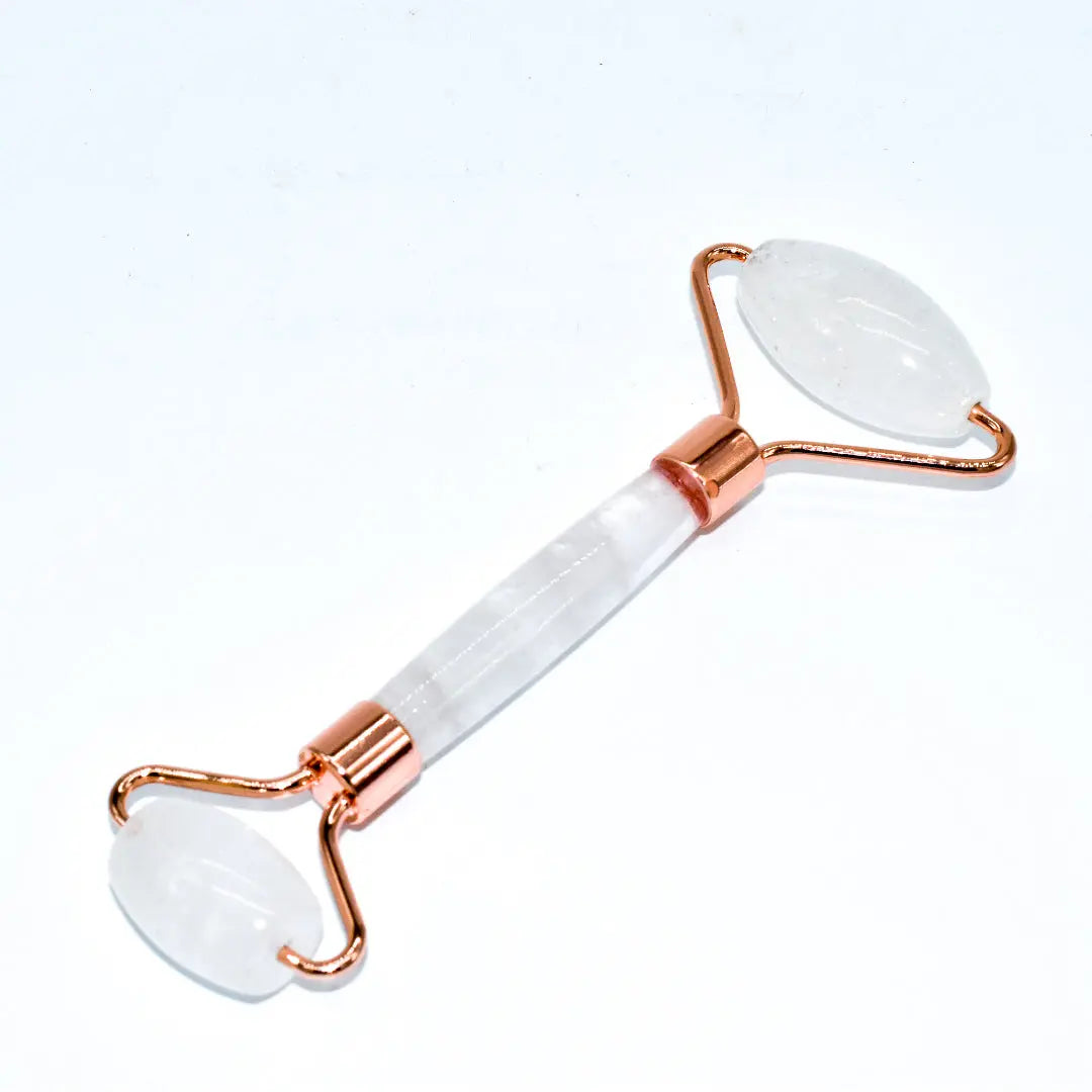 Copper &amp; Crystal Face Roller - Massager Pink Corydalis