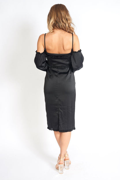 Night At The Museum Black Satin Dress Azure Thanatos