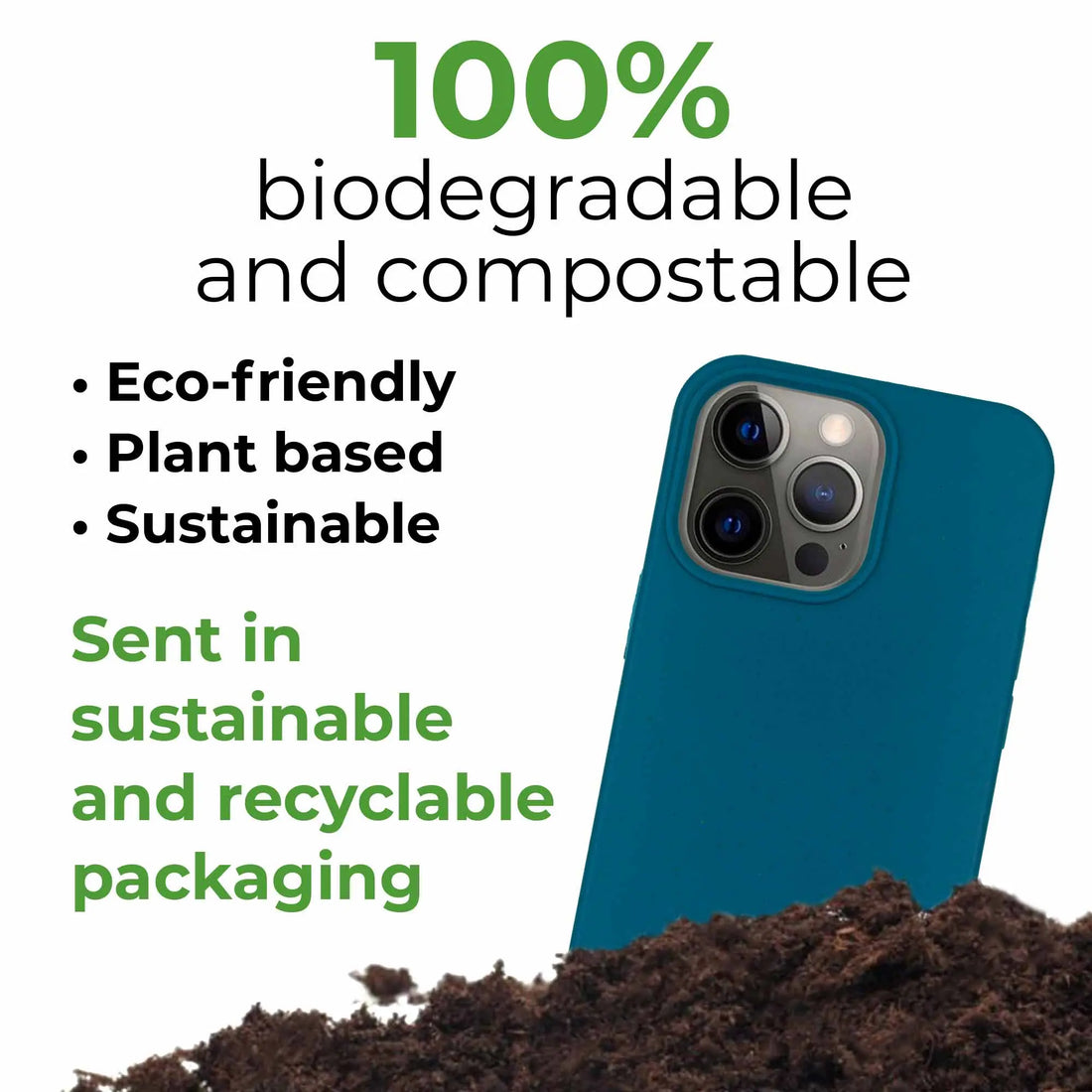 Biodegradable phone case - Deep Sea Blue Tan Lily