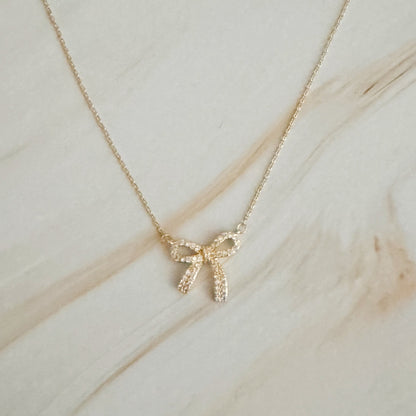 Simply Shine Bow Necklace Fuchsia Hercules