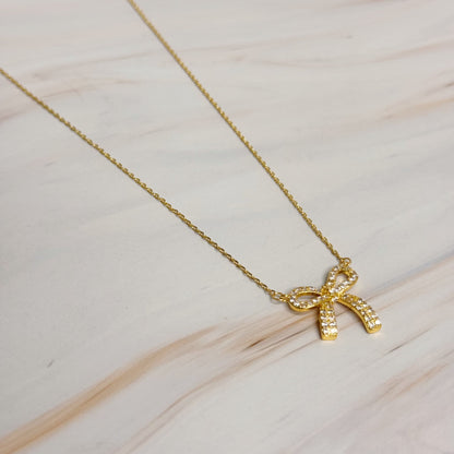 Simply Shine Bow Necklace Fuchsia Hercules