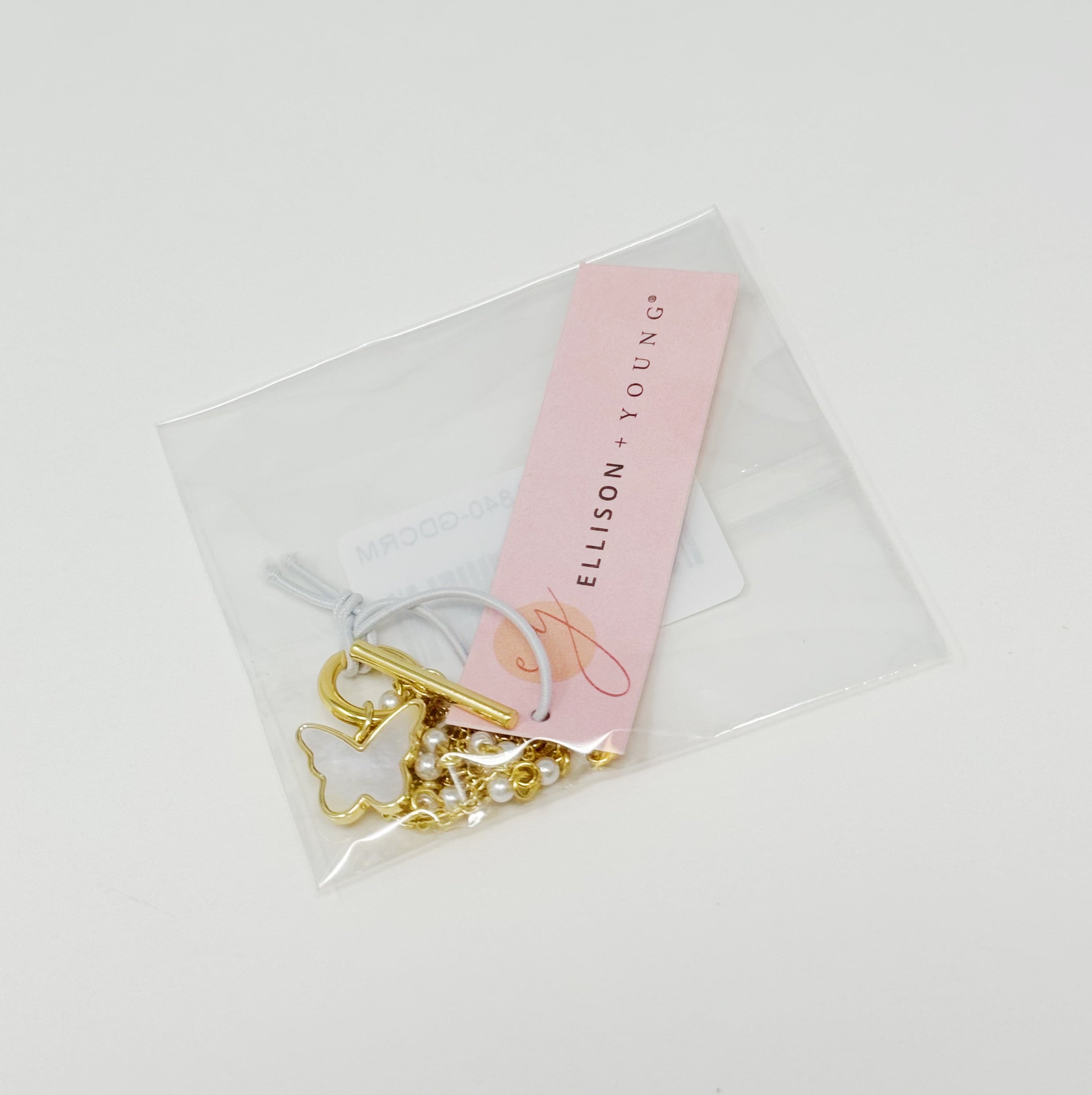Layered Pearl Chain Butterfly Bracelet Fuchsia Hercules