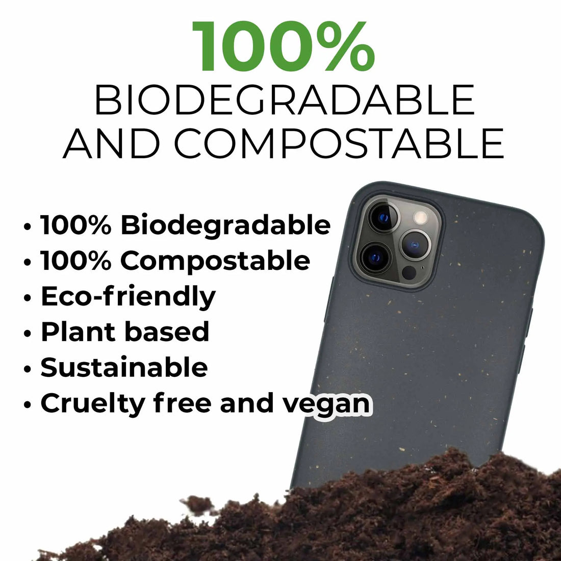 Biodegradable phone case - Black Tan Lily
