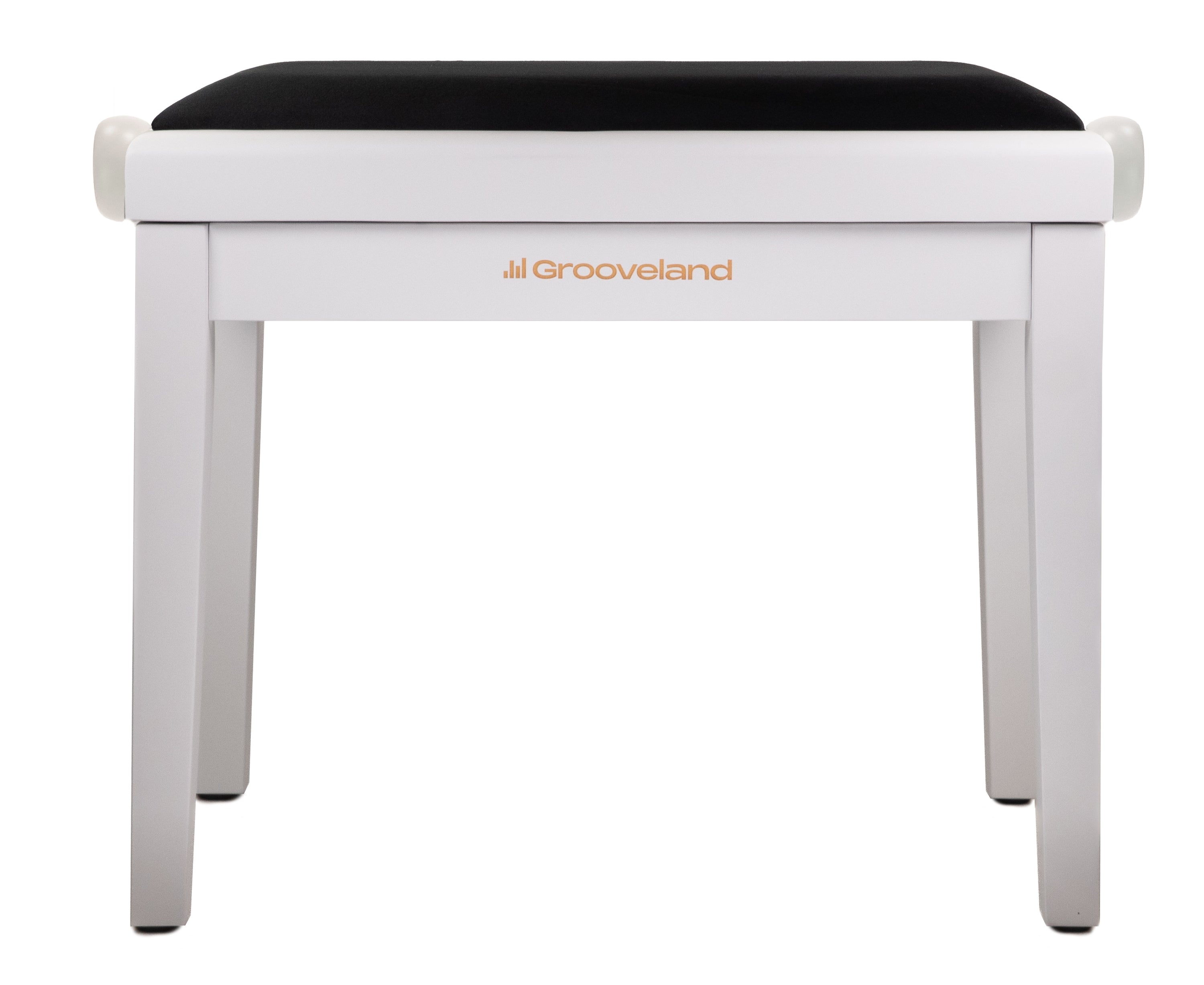 Grooveland KB200 Piano Bench (Matte White, Black Seat) Erin Bittercress