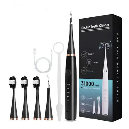 Electric Toothbrush Teeth Whiten Cleaning Tool Kit With 3 Brush Heads Maroon Asteria