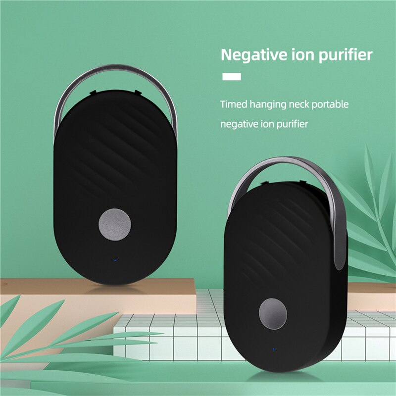 Mini lanyard Portable Air Purifier Cleaner Negative Ion USB Mini Home Maroon Asteria