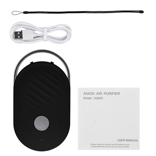 Mini lanyard Portable Air Purifier Cleaner Negative Ion USB Mini Home Maroon Asteria