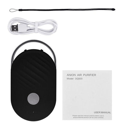 Mini lanyard Portable Air Purifier Cleaner Negative Ion USB Mini Home Maroon Asteria