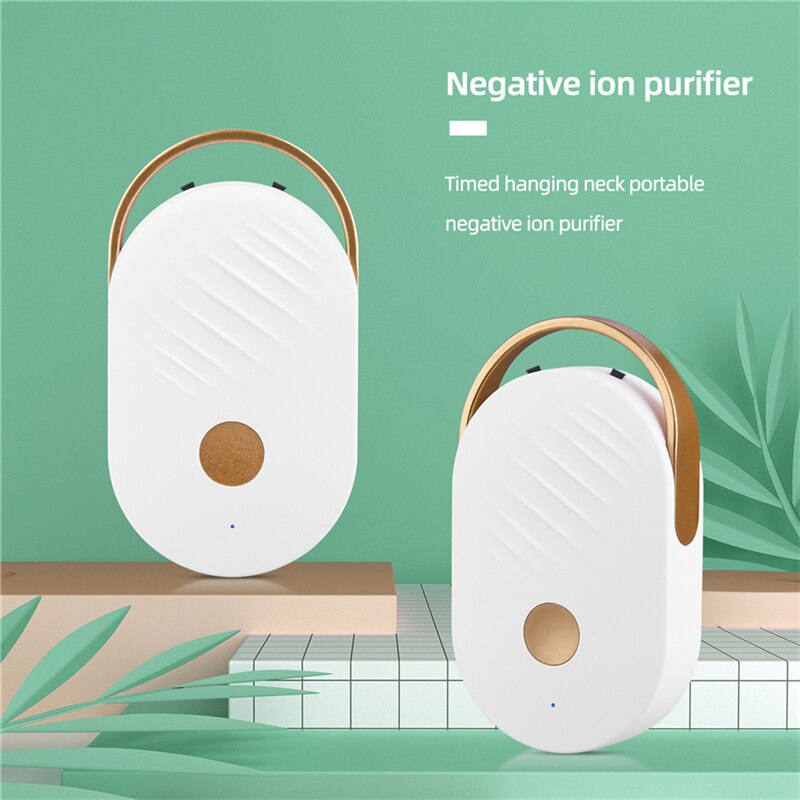 Mini lanyard Portable Air Purifier Cleaner Negative Ion USB Mini Home Maroon Asteria